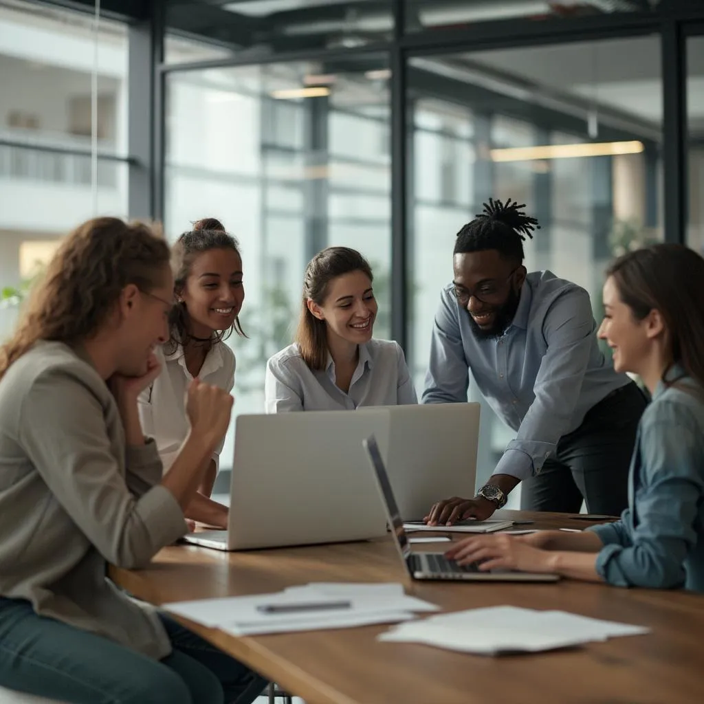 Equipo de profesionales colaborando
